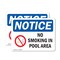 Signmission No Smoking In Pool Area OSHA Notice Sign, Vinyl Decal, 10in W x 7in L, 2PK OS-2PACK-NS-D-710-L-16184 - alternate 1